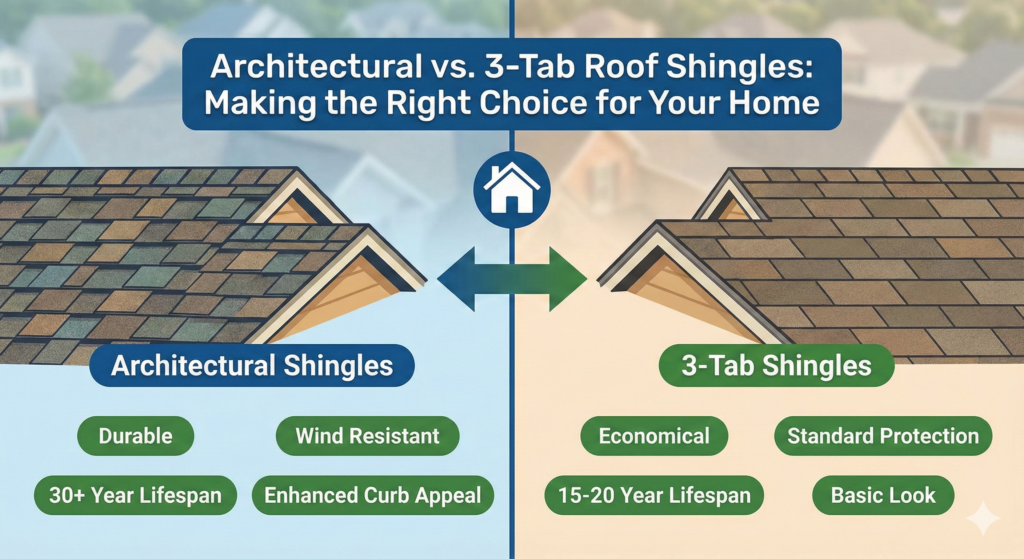 architectural roof shingle vs 3-tab