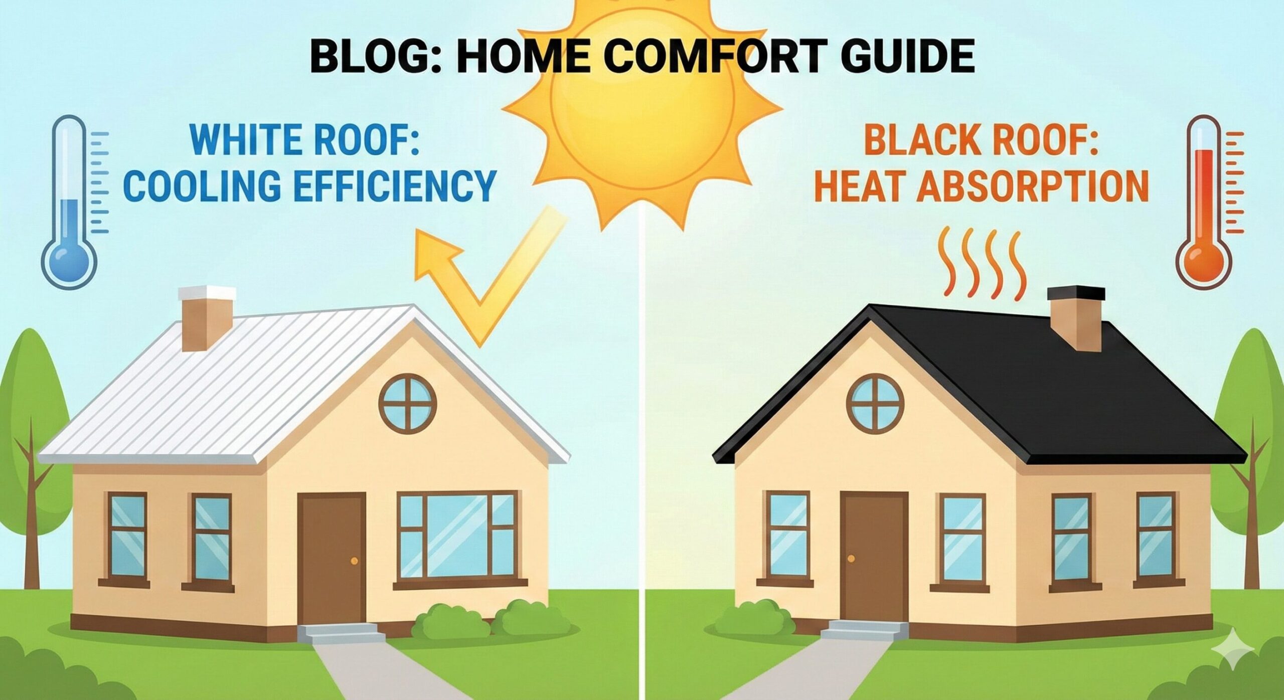 Comparison of White and Black Roofing Shingles